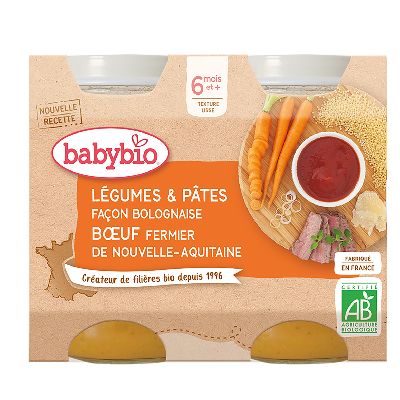 Ppot Legumes Pates Bolognaise Boeuf 2x200g